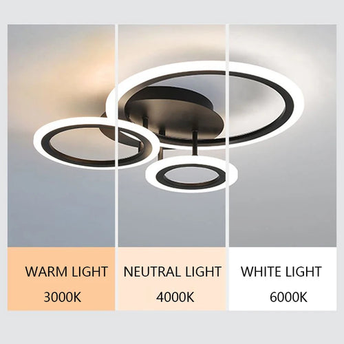 Modern black LED ceiling light - vue 3 sur 11