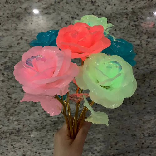 Luminous rose branch gift for Valentine's Day or Mother's Day - vue 4 sur 9