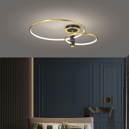 Luxury nordic style circular LED ceiling light for decorative interiors - vue 5 sur 12
