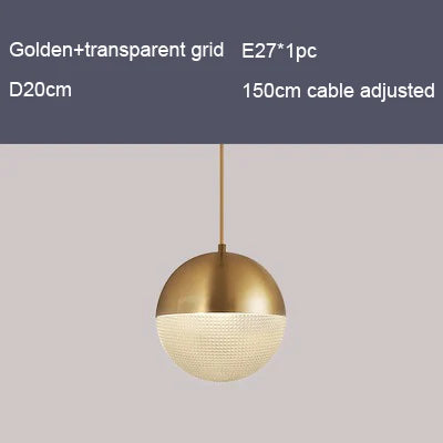 Nordic chequered glass pendant light for modern decor - vue 12 sur 12