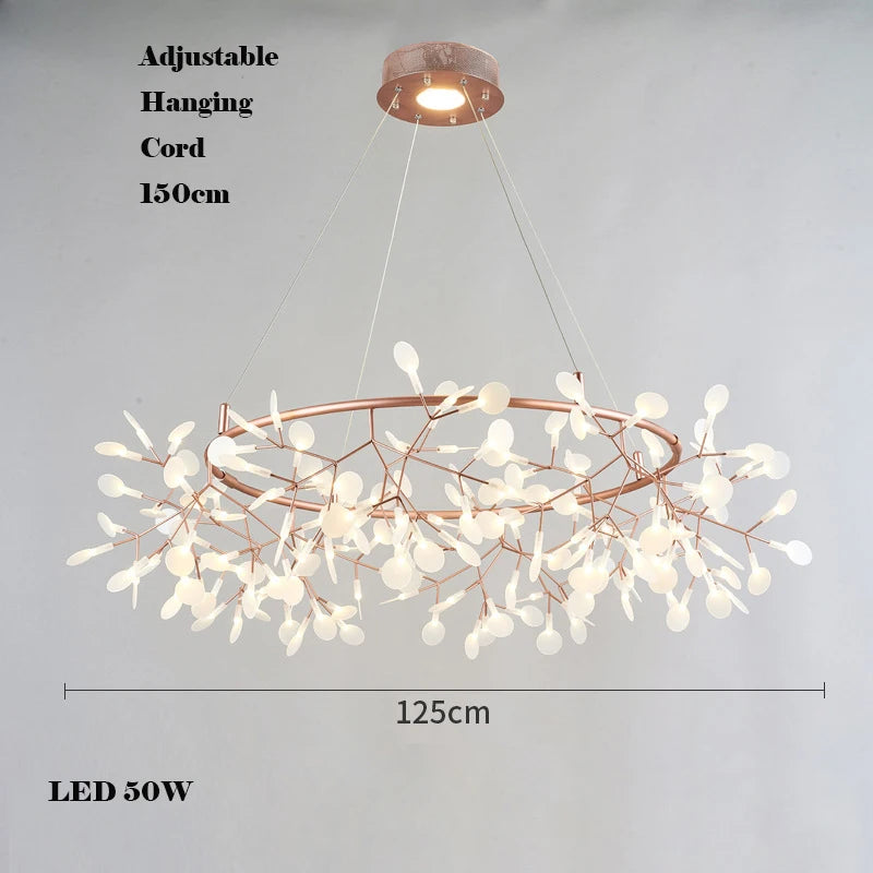 Creative LED chandelier in stainless steel and acrylic for interior decoration - vue 18 sur 18