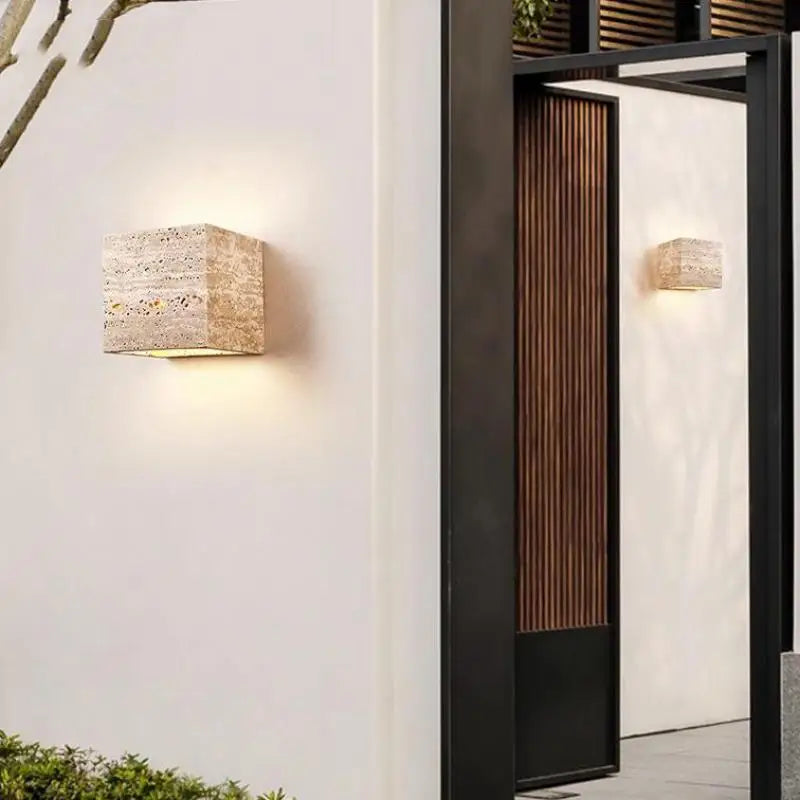 Art deco marble LED wall light for indoor and decorative lighting - vue 3 sur 7