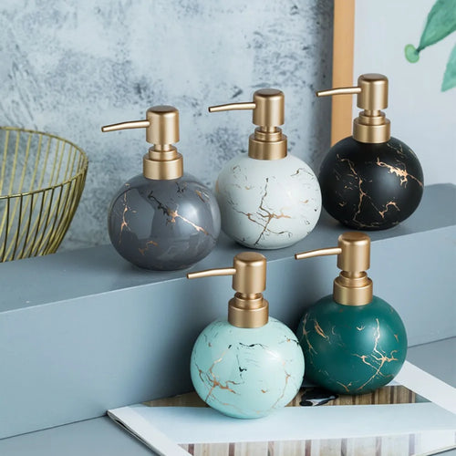 Modern ceramic soap dispenser for bathroom - vue 3 sur 11