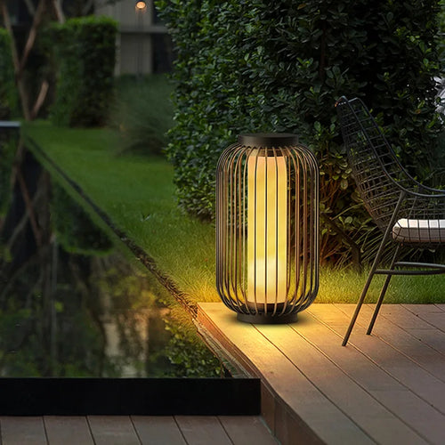 Solar LED bird cage garden decorative lamp - vue 3 sur 9