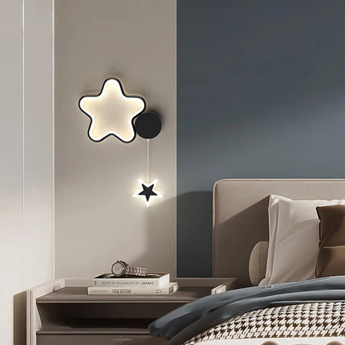 creative stars moon and clouds wall light for children - vue 3 sur 16