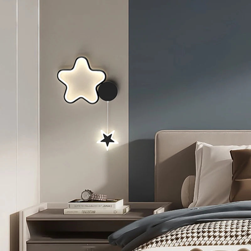 creative stars moon and clouds wall light for children - vue 3 sur 16