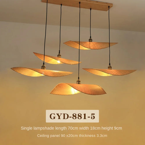 Japanese style bamboo chandelier for zen Asian decor