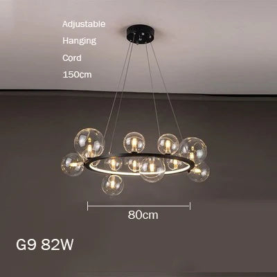 Modern glass chandelier with bubbles for elegant interiors - vue 7 sur 18