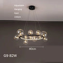 Modern glass chandelier with artistic bubbles