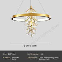 Modern flower-shaped glass chandelier for indoor lighting