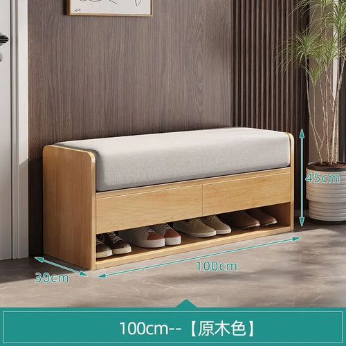 Nordic wooden changing stool with integrated storage - vue 12 sur 14