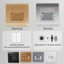 =(K)= 4Pcs Led Stair Light PIR Sensor Wall Light 110V 220V Recessed Footlight Corridor Step Lamp Motion Wall Home Lighting