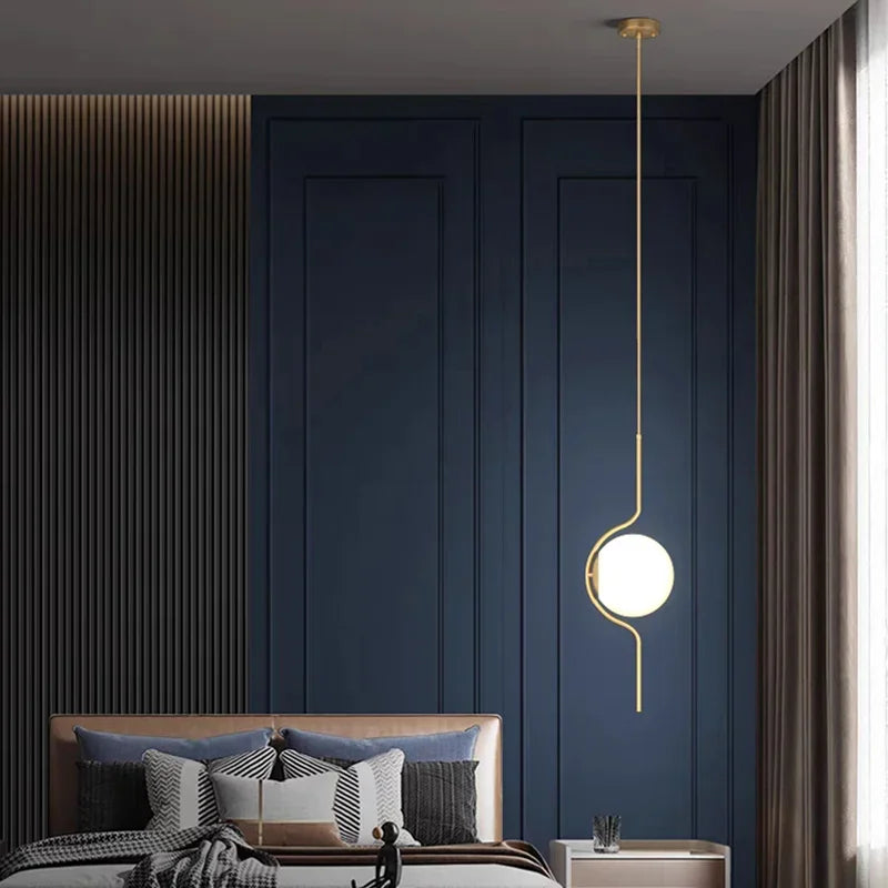 Modern minimalist glass LED chandelier for hotel - vue 3 sur 14