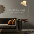 Marble floor lamp with gold shelf and modern LED