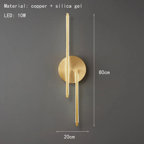 Modern minimalist brass LED wall light - vue 9 sur 10