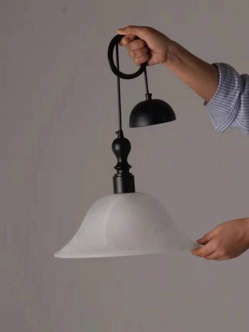 Solid wood pendant light in Japanese retro style for interior decoration - vue 6 sur 8