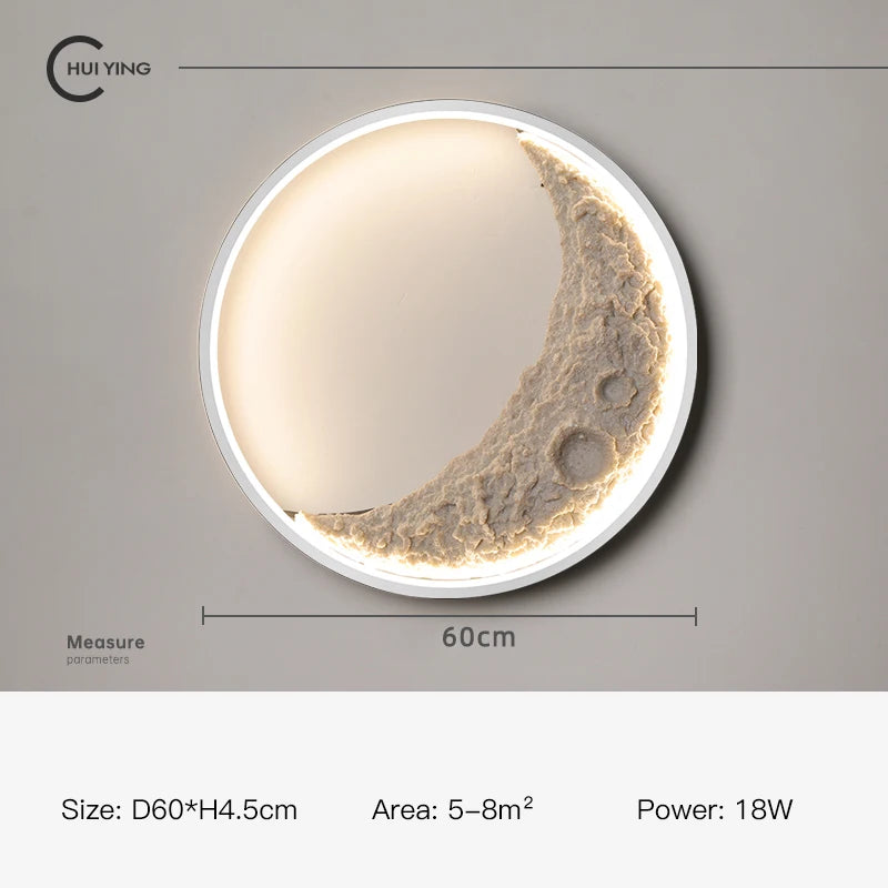 Decorative dimmable LED moon wall light - vue 8 sur 15