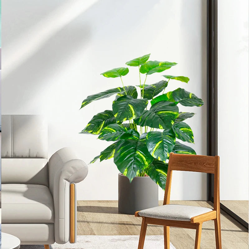 Artificial monstera plant with large leaves for indoor decoration