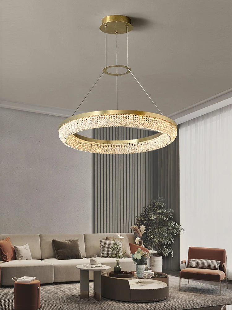 Luxury round LED chandelier with modern design for interiors