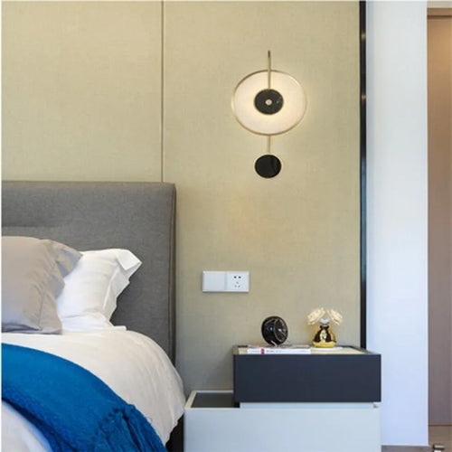Modern marble wall light minimalist design luxury contemporary decor - vue 4 sur 5