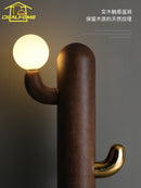 Designer wooden and cactus floor lamp for modern interiors