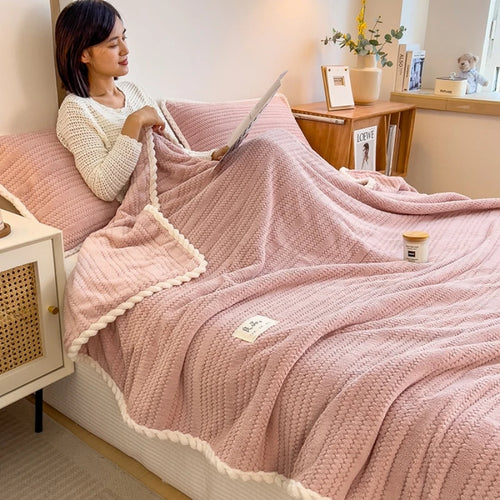 Plaid polaire douceur pour canapé chambre et voyage - vue 7 sur 7