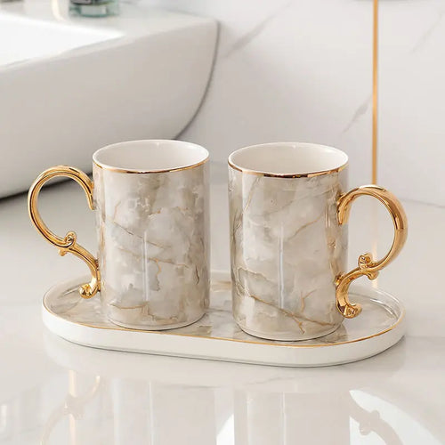 decorative and practical marbled ceramic bathroom accessories - vue 7 sur 18