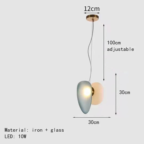 Modern glass LED pendant light with adjustable cable for indoor decor - vue 22 sur 28