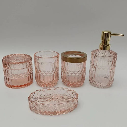 hotel bathroom glass accessory set - vue 10 sur 10