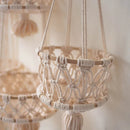 decorative macrame hanging basket for plants and fruits