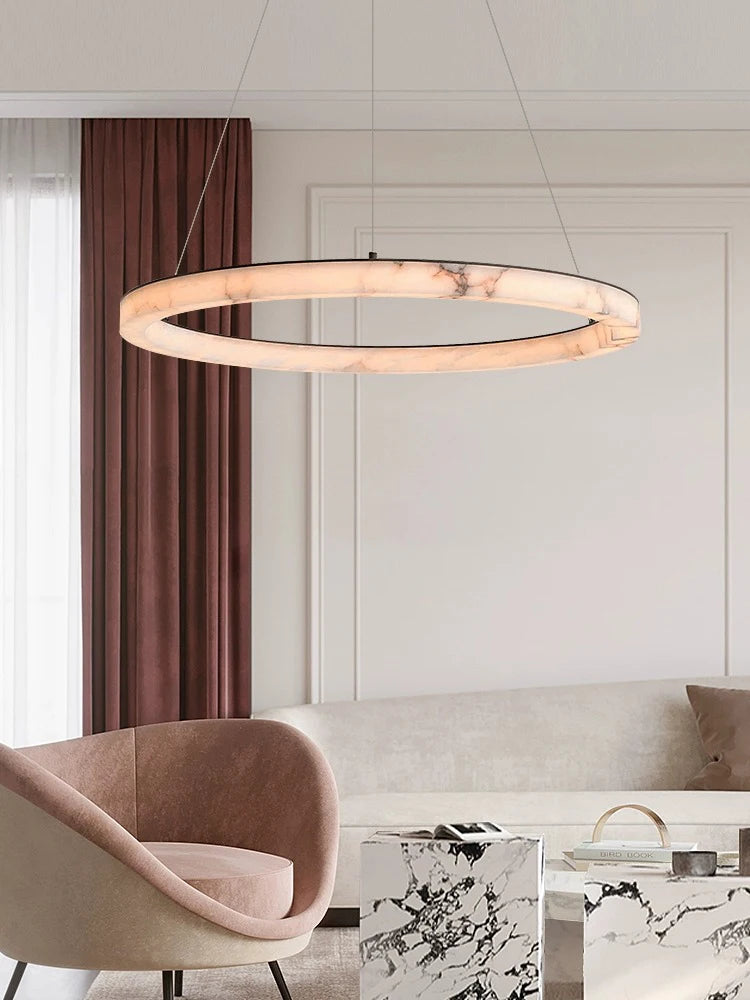 Genuine marble LED pendant light - vue 3 sur 10