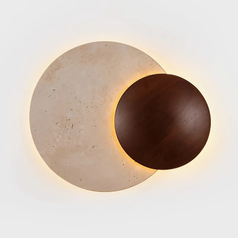 Vintage round natural stone decorative wall light