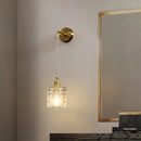 Nordic brass wall light with crystal mirror