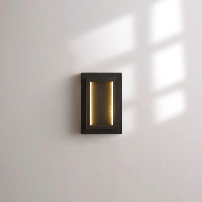Rectangular copper LED wall light for hotel - vue 4 sur 8