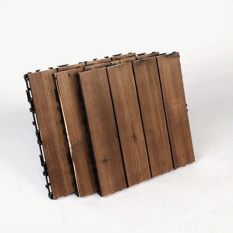 Set of 30 solid wood interlocking floor slats 30x46