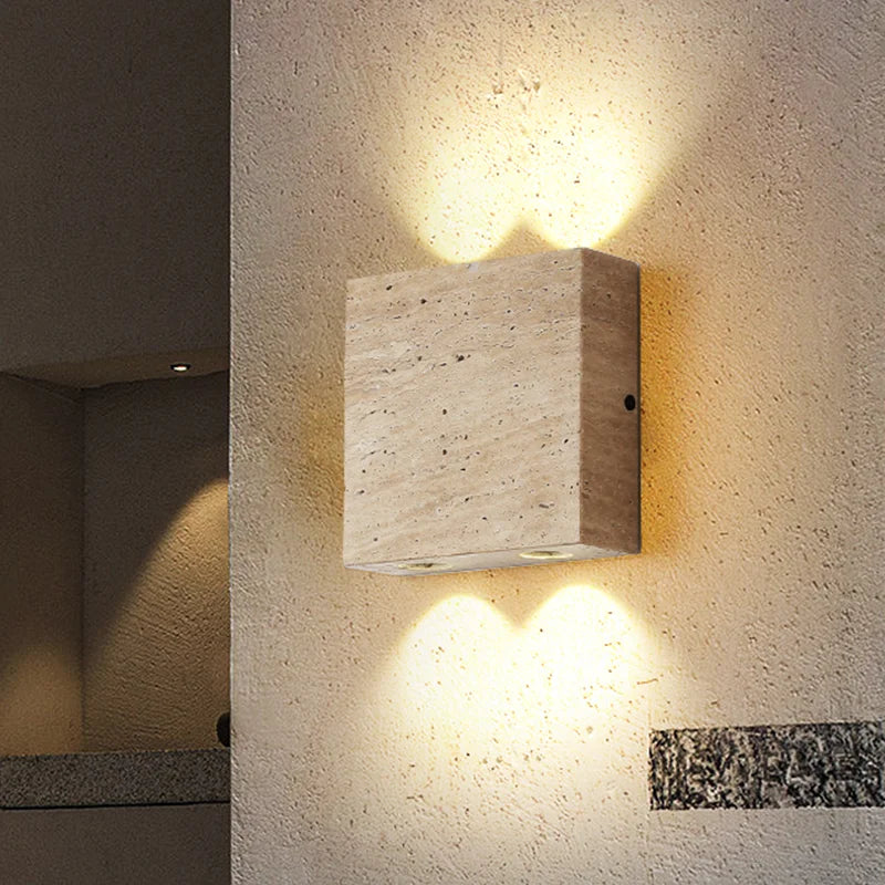 Natural stone wall light for interior decoration