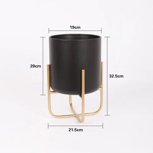 removable and freestanding gold flower stand for elegant plants - vue 10 sur 12