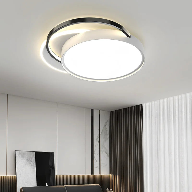 Modern minimalist recessed LED ceiling light round combination