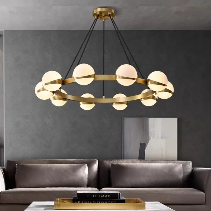 Modern glass ball with LED light for interior decoration
