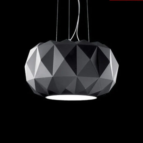 Modern glass pendant light with diamond cut for interior decoration - vue 3 sur 7