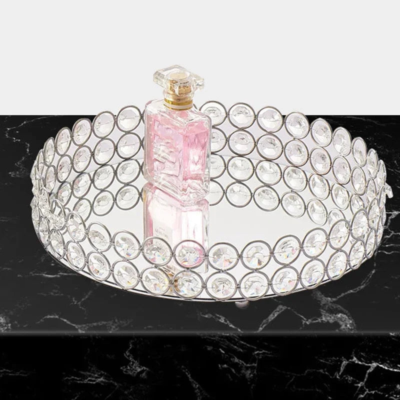 Round glass tray for storage and decoration - vue 5 sur 6