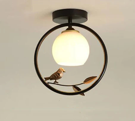 Creative Nordic ceiling light with bird motif for balcony - vue 11 sur 10