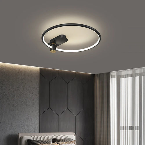 Luxury nordic style circular LED ceiling light for decorative interiors - vue 6 sur 12