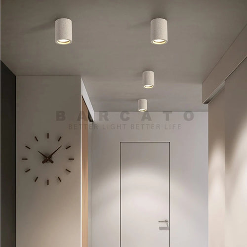 Minimalist industrial surface mounted cement spotlight GU10 LED for living room, hallway, kitchen, corridor - vue 5 sur 6