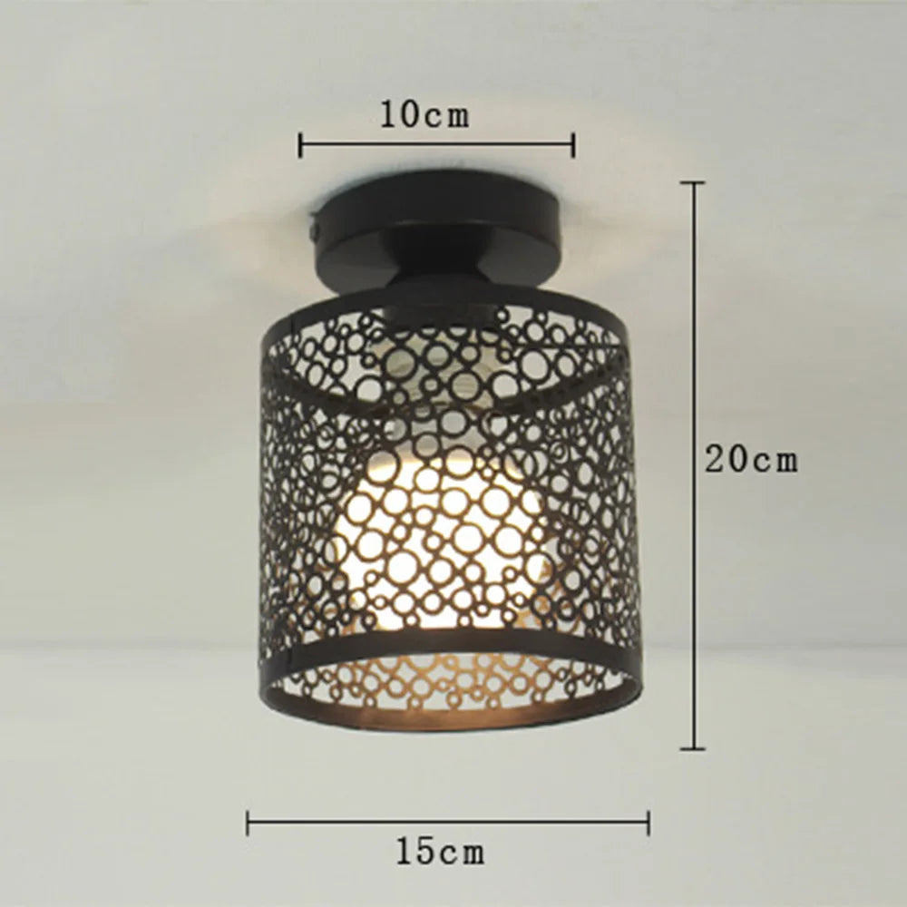 Modern iron pendant light retro style for interior decoration - vue 6 sur 7