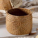 Japanese-style seagrass woven baskets for flowers