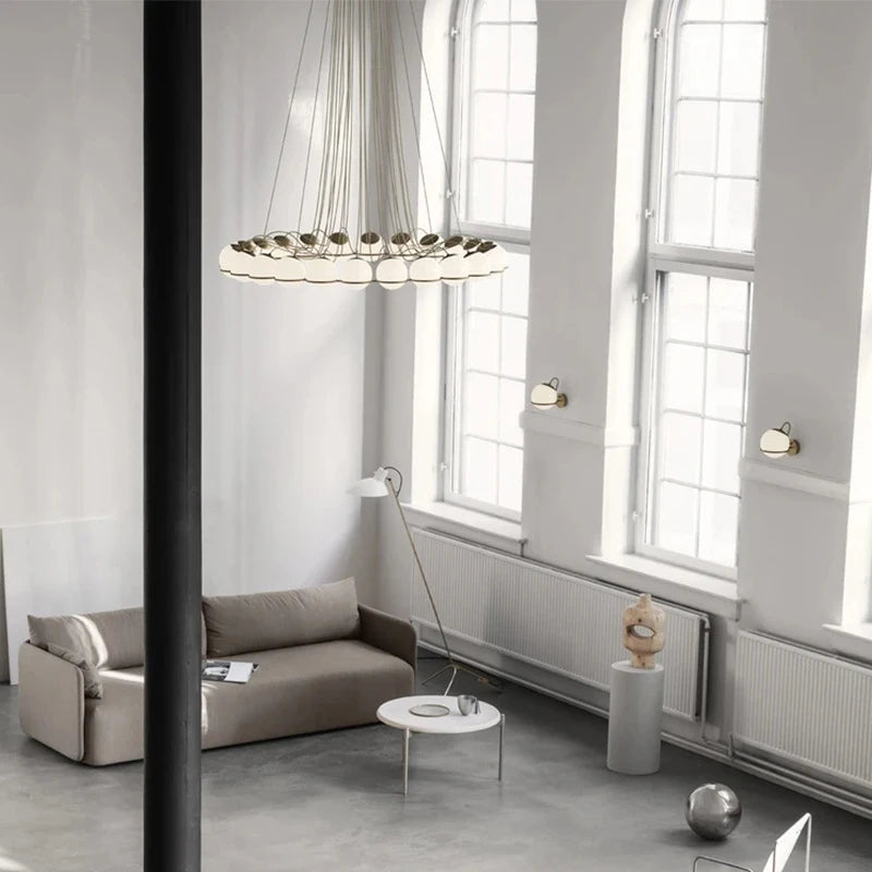 Minimalist glass chandelier for elegant interior decoration - vue 5 sur 12