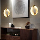 Lightweight copper and natural marble chandelier for elegant decor