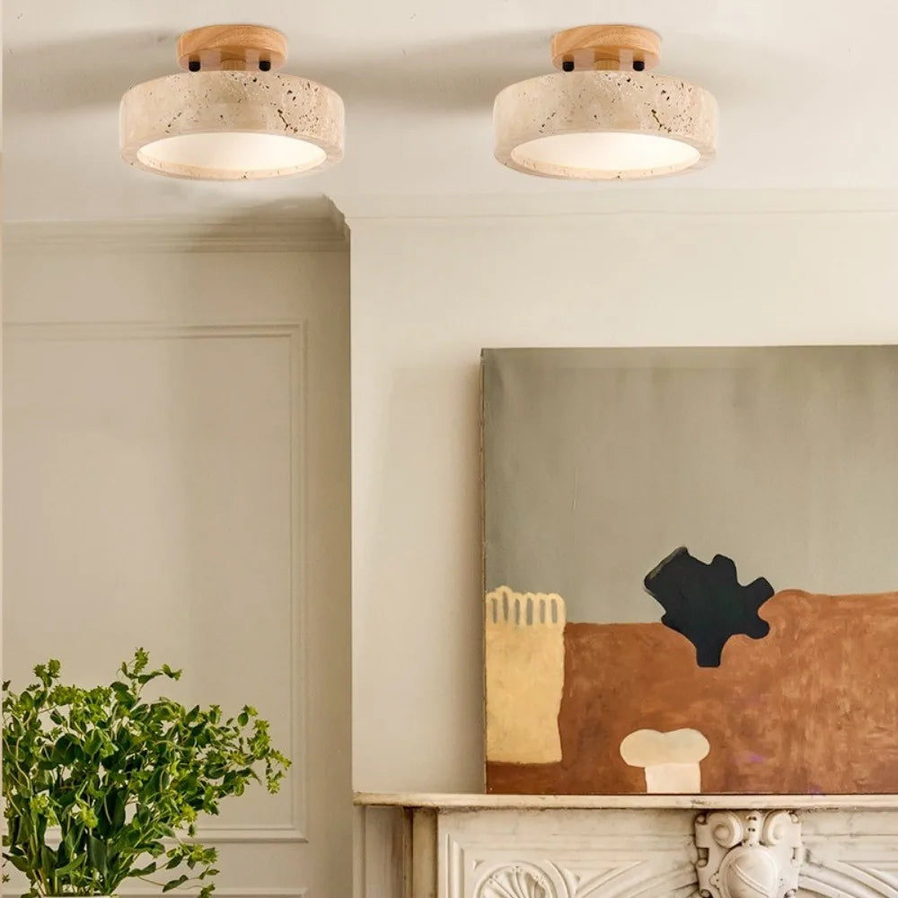 Wabi sabi marble ceiling light for indoor and outdoor decor