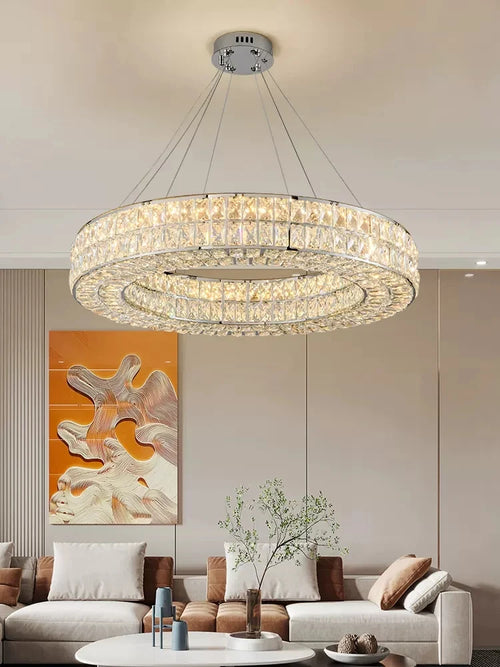 Modern crystal chandelier for luxury interior decoration - vue 7 sur 20